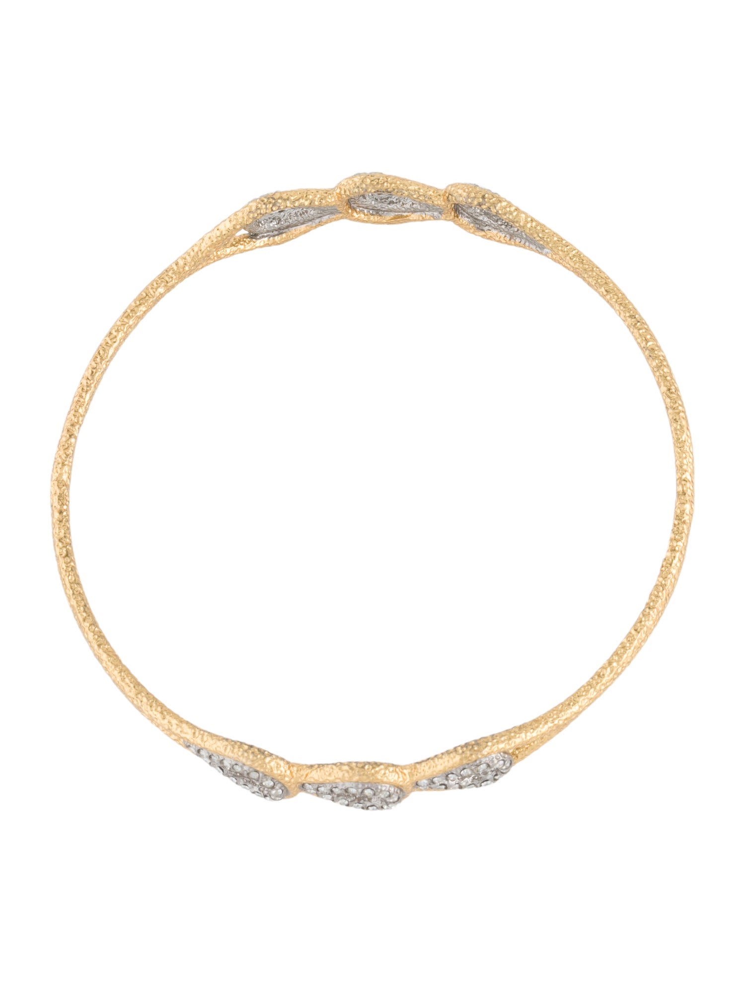 Alexis Bittar Crystal Two-Tone Bangle Bracelet
